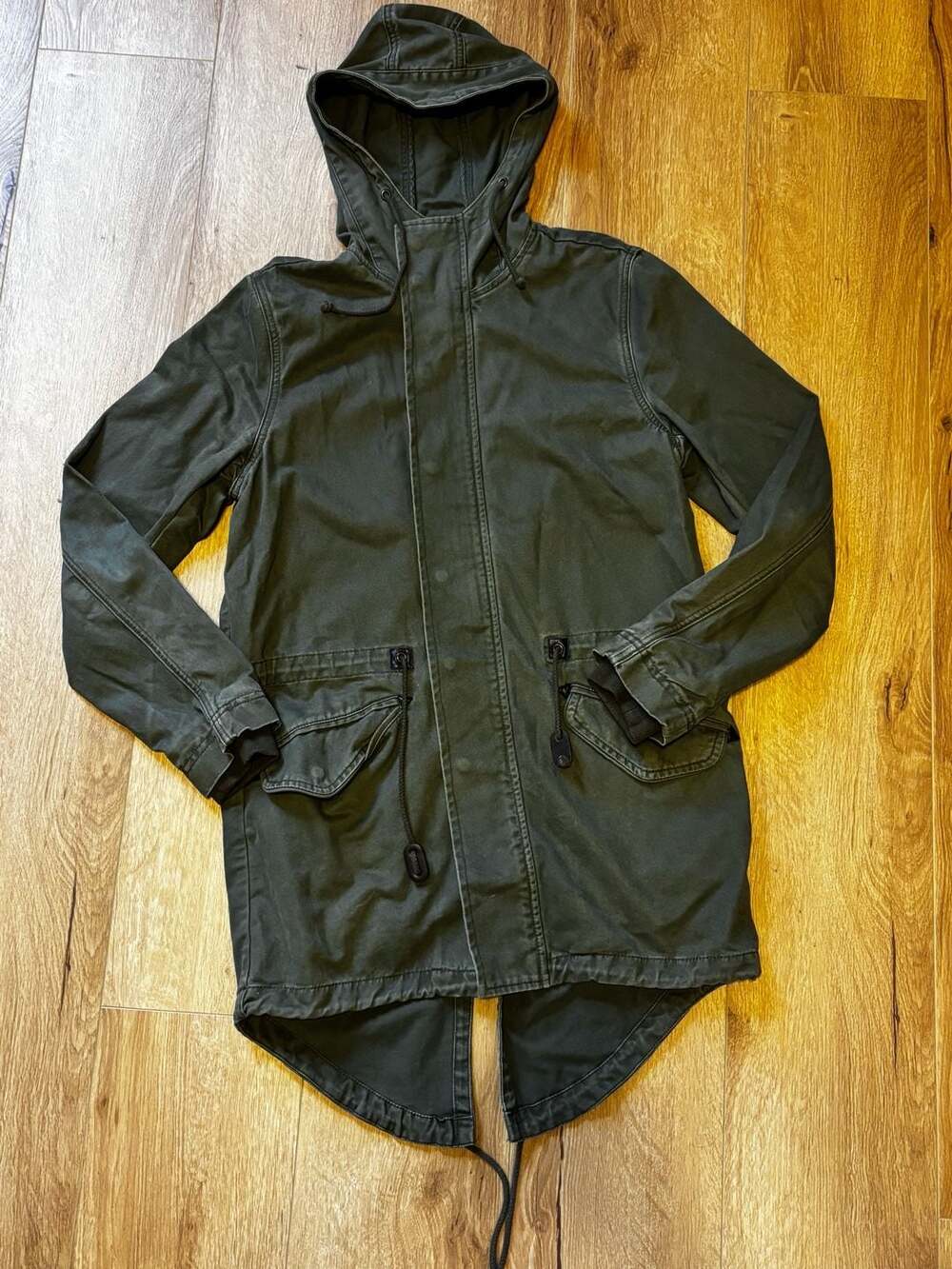 Charles and A Half Green Fishtail Military Parka Jacket